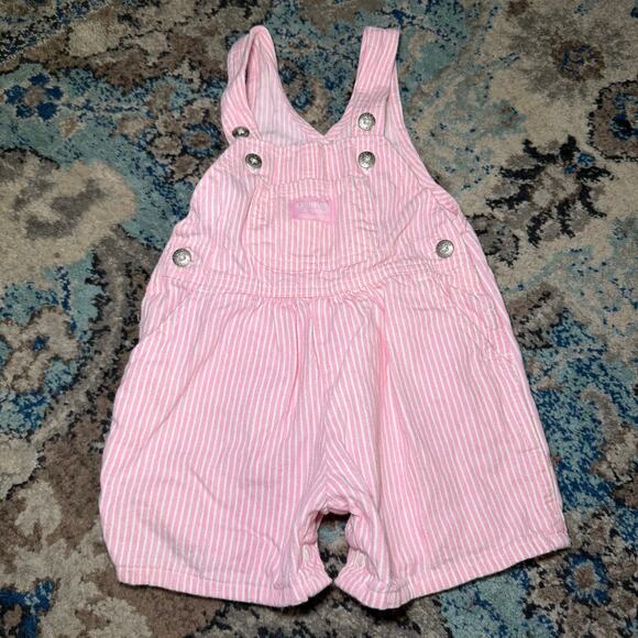 OSHKOSH BGosh pink striped overalls - Picture 1 of 3